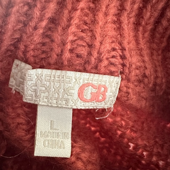 Gianni Bini cropped striped sweater with slight puff at shoulder Mock turtleneck - Picture 4 of 10